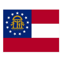 Postcard with Flag of Georgia State - USA