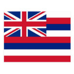Postcard with Flag of Hawaii State - USA