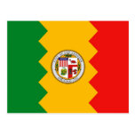 Postcard with Flag of Los Angeles, California
