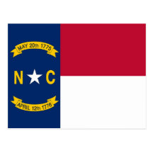 Postcard with Flag of North Carolina State - USA