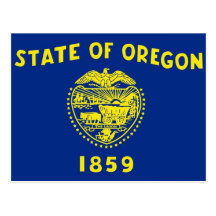Postcard with Flag of Oregon State - USA