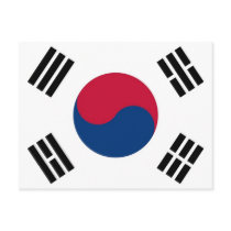 Postcard with Flag of South Korea