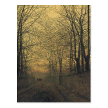 Postcard With John Atkinson Grimshaw Painting
