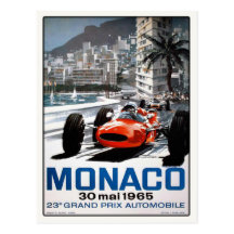 Postcard With Monaco Grand Prix Poster