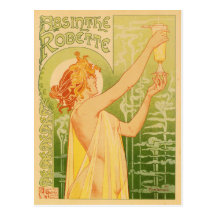 Postcard With Vintage Ad-Poster