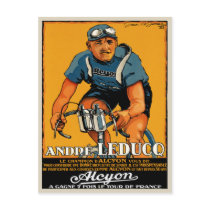 Postcard With Vintage Bicycle Poster Print