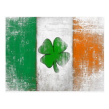 Postcard with Vintage Irish Flag
