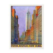 Postcard with Vintage New York Poster Print