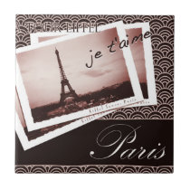 Postcards from Paris Vintage Design Tile