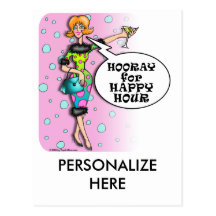 Postcards - Polka Dot Martini Diva