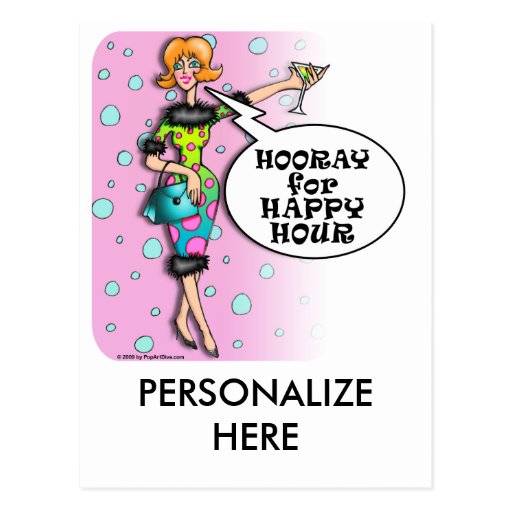 Postcards - Polka Dot Martini Diva