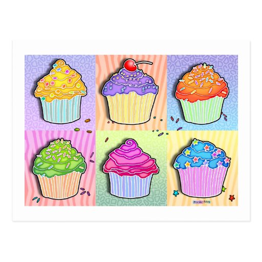 Postcards - Pop Art Cupcakes