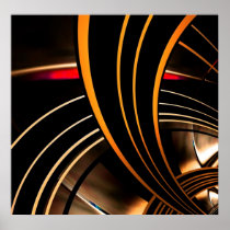 Poster Abstract Art Gold Space 2