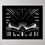Poster Abstract Art Silver Stripe Bend posters