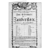 Poster advertisement of `The Magic Flute' Greeting Cards