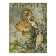 Poster advertising the Fahrrad Werke Bismarck Post Cards