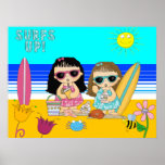 Poster Beach 2 Girls Kid's Children posters