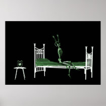 Poster - Bedtime X-Ray Skeleton Black Green