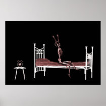 Poster - Bedtime X-Ray Skeleton Black Red