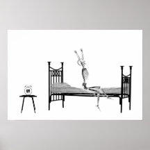 Poster - Bedtime X-Ray Skeleton Black White