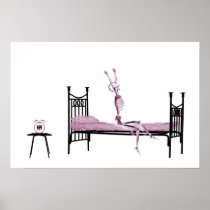 Poster - Bedtime X-Ray Skeleton Pink