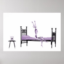 Poster - Bedtime X-Ray Skeleton Purple
