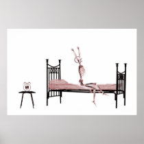Poster - Bedtime X-Ray Skeleton Red