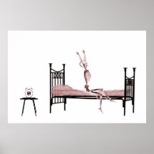 Poster - Bedtime X-Ray Skeleton Red