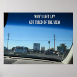 POSTER: Behind the wheel on LA freeway posters