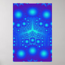 Poster: Blue Fractal Explosions