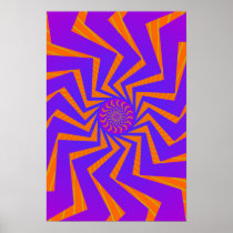 Poster: Blue & Orange Spiral Pattern: Vector Art