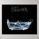 Poster- Blue Relax X-Ray Skeleton Bath Time posters