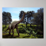 Poster ~ Brachiosaurus Attacked by Velociraptors posters