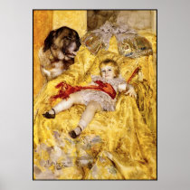 Poster: Child & Saint Bernard: Art by Anders Zorn