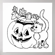 Poster � colorier pour Halloween -