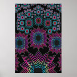 Poster: Fractal Explosions: Trippy: Purple Green posters