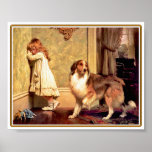 Poster: Girl with Pet Sheltie posters