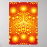 Poster: Gold Fractal Sunbursts: Vector Artwork posters