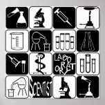 POSTER LABORATORY SCIENTIST SYMBOLS AND TOOLS posters