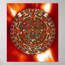 Poster-maya aztec calendar
