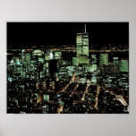 POSTER NYC~ In Memoriam ~ Twin Towers Night lights posters