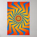 Poster: Orange & Blue Spiral Pattern: Vector Art posters
