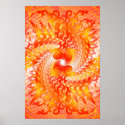 Poster: Orange Spiral Pattern: Vector Drawing posters