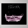 Poster- Pink Relax X-Ray Skeleton Bath Time
