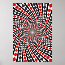 Poster: Poker Card Suits Spiral: Black Jack