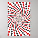 Poster: Poker Card Suits Spiral: Black Jack posters