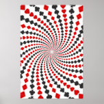 Poster: Poker Card Suits Spiral: Black Jack posters