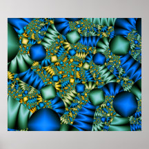 Poster/Print:  Blue Star Fractal