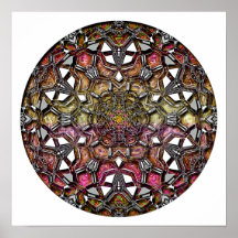 Poster/Print:  Metallic Crystal Kaleidoscope