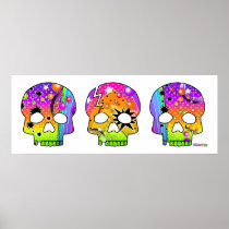 Poster, Print - POP ART SKULLS
